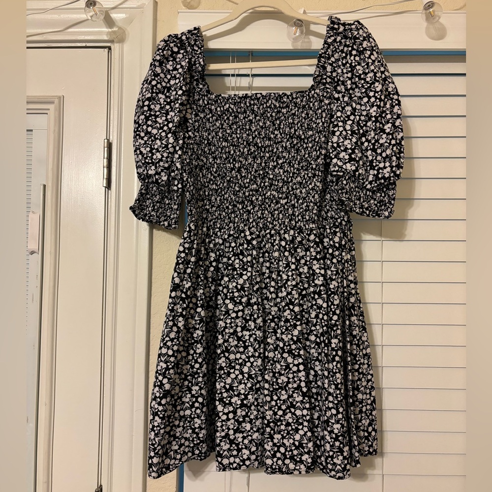 Black and White Floral Dress